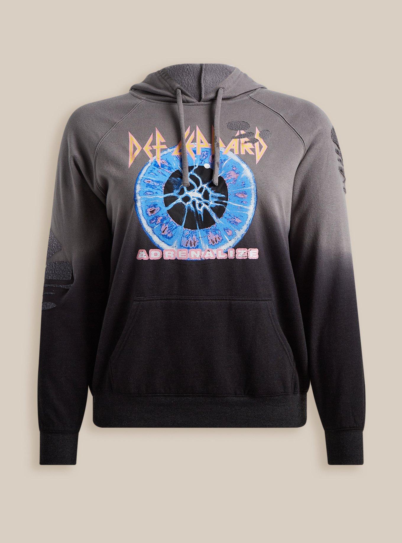 Plus Size Def Leppard Cozy Fleece Destructed Hoodie Torrid
