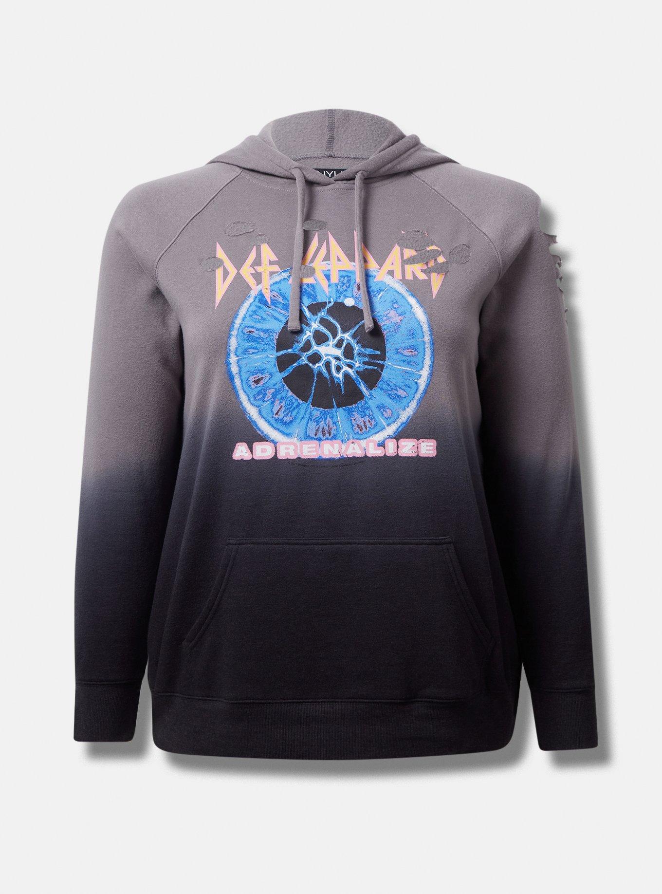 Def Leppard Cozy Fleece Destructed Hoodie, GREY, hi-res