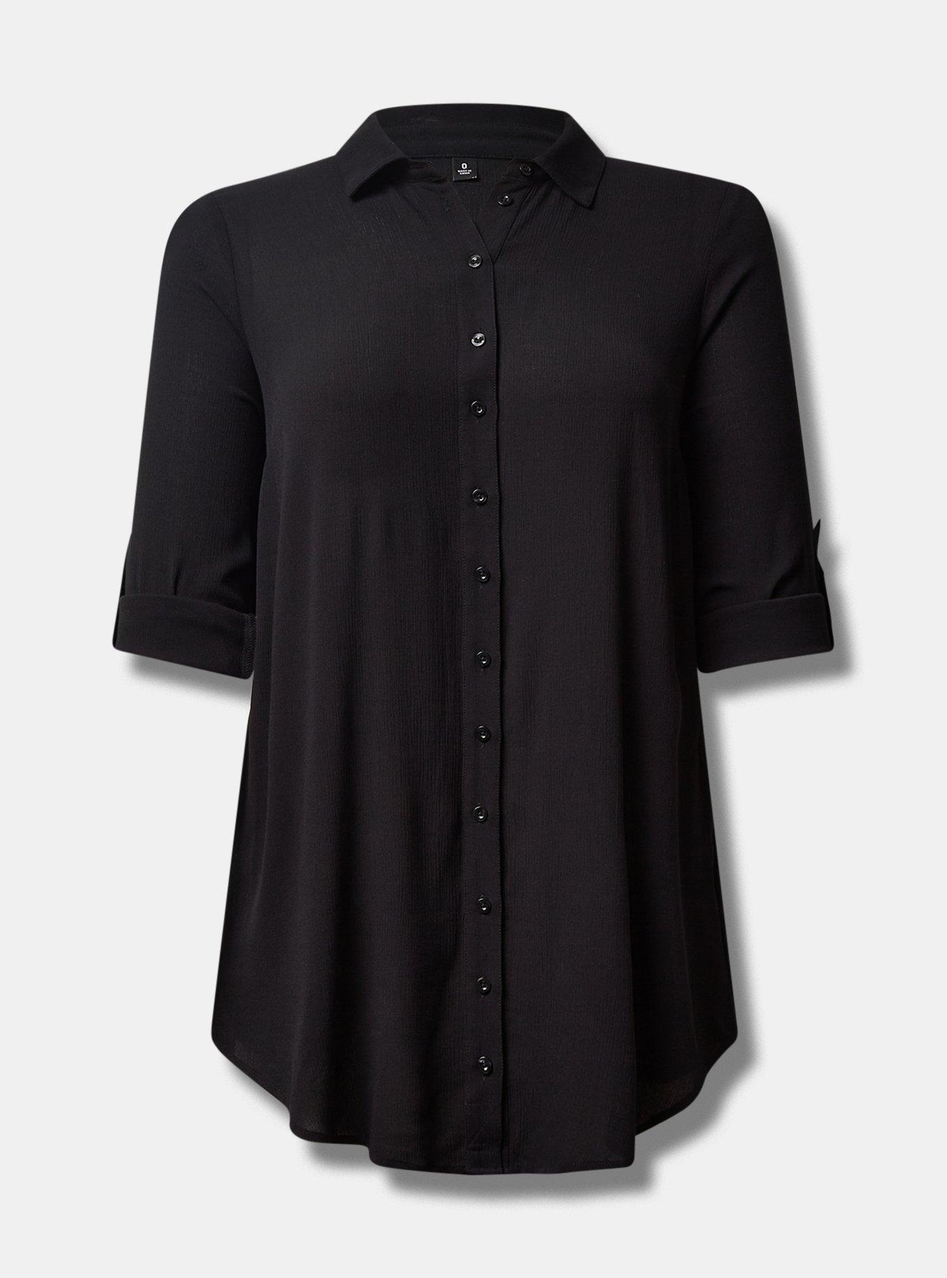 Mini Washable Crinkle Gauze Button-Up Cover Up Dress