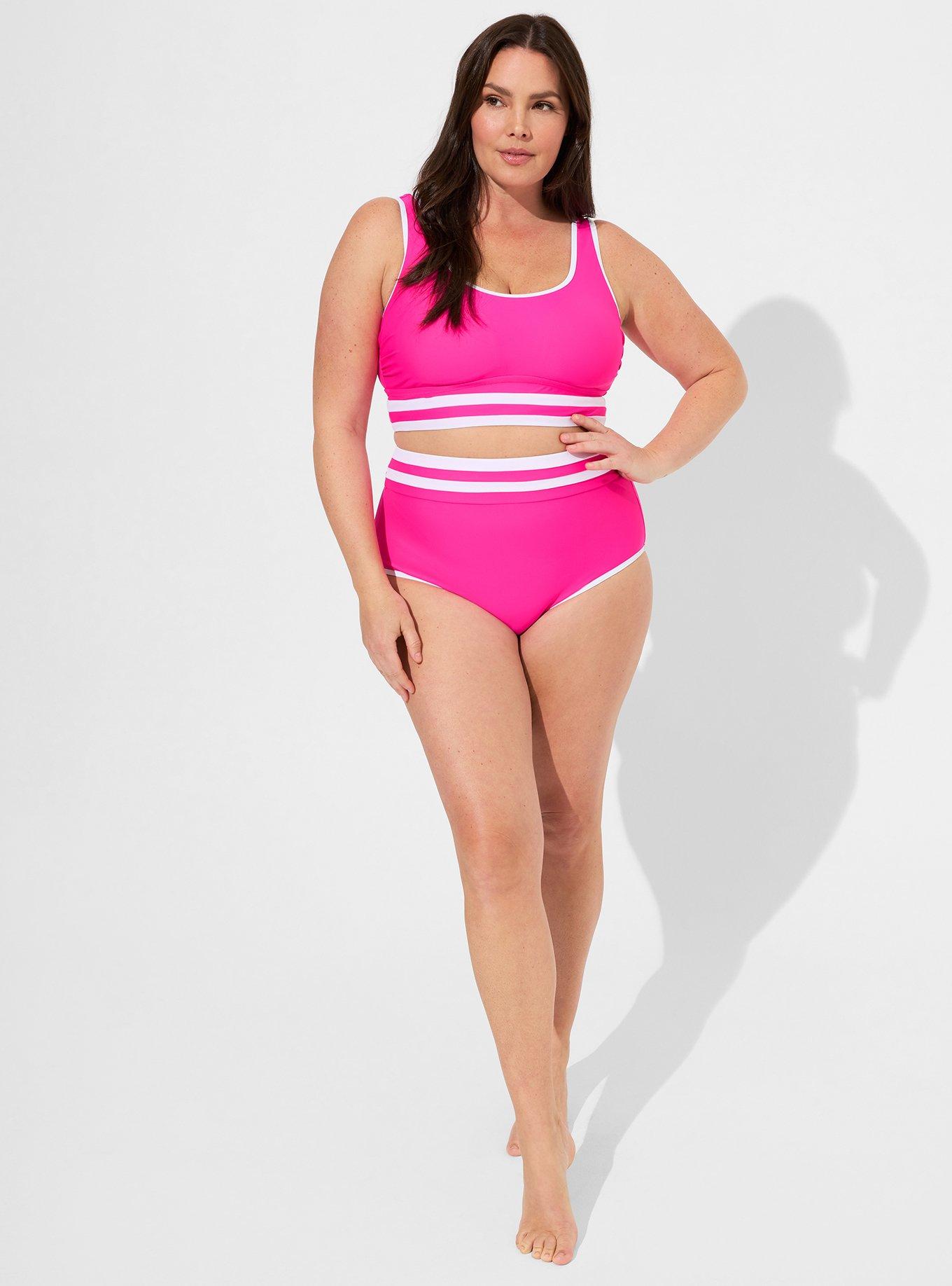 Plus Size Wireless Color Banding Scoop Bikini Top Torrid