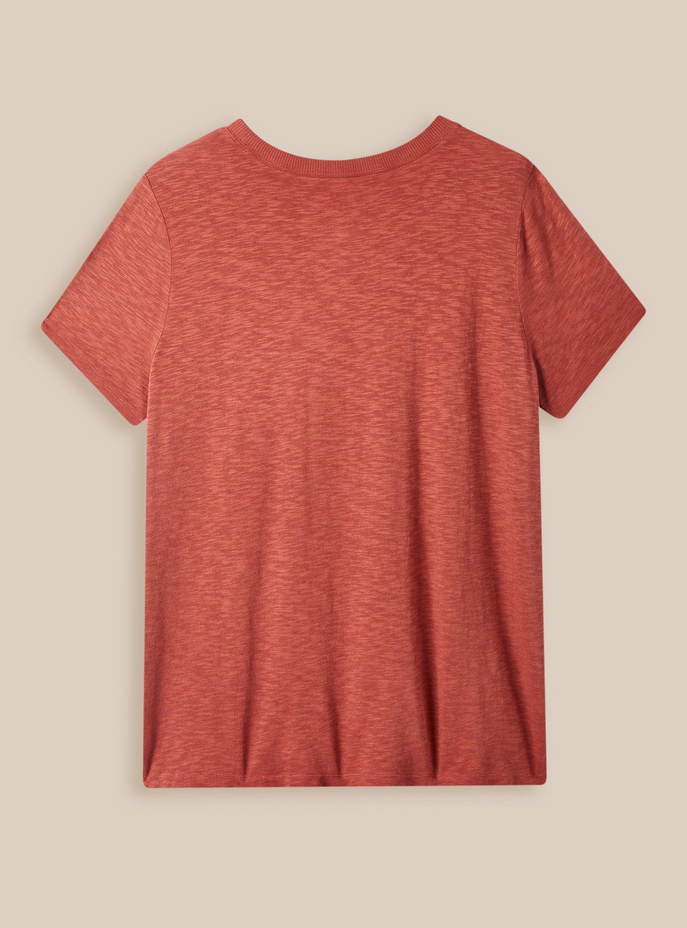 Plus Size Peace Heart Vintage Crew Neck Embroidery Tee, , alternate