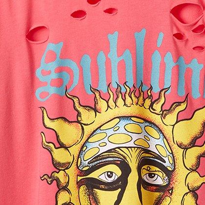 Plus Size Sublime Relax Fit Cotton Distressed Tunic Tee, PINK, swatch