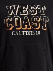 West Coast Relaxed Fit Cozy Fleece Long Sleeve Hoodie, DEEP BLACK, alternate