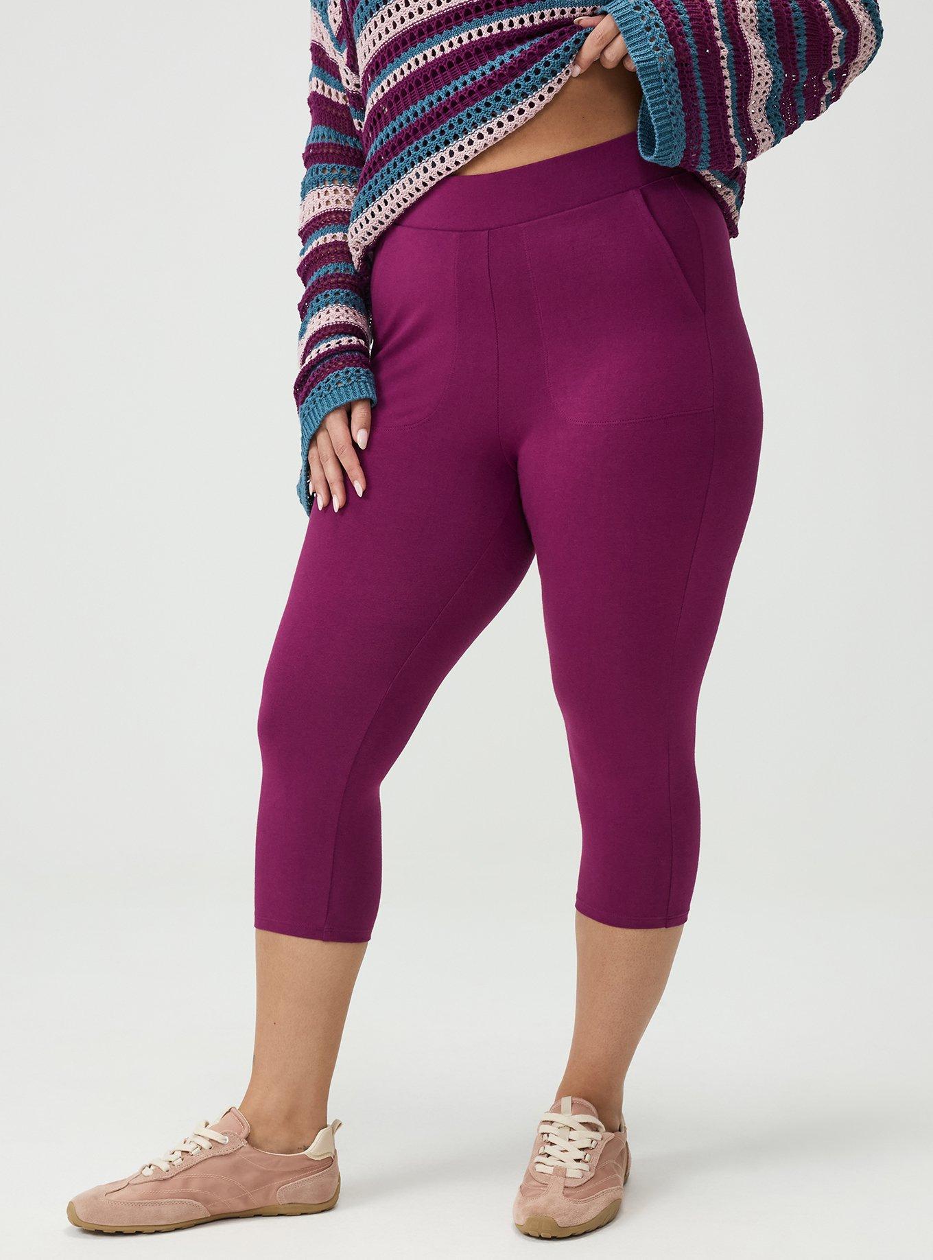 Pedal Pusher Pocket Legging, PLUM CASPIA, alternate