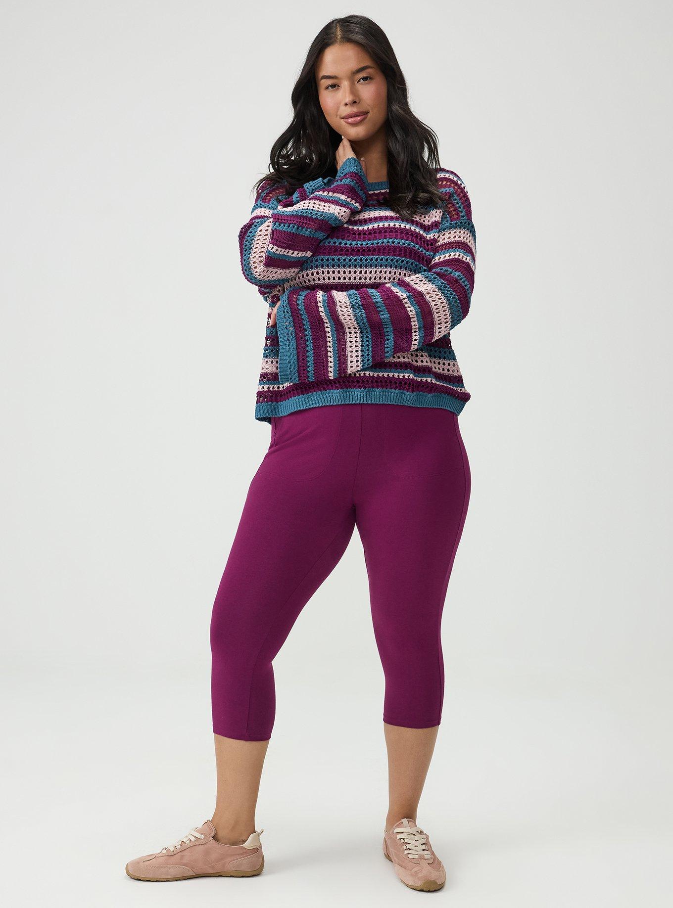 Pedal Pusher Pocket Legging, PLUM CASPIA, alternate