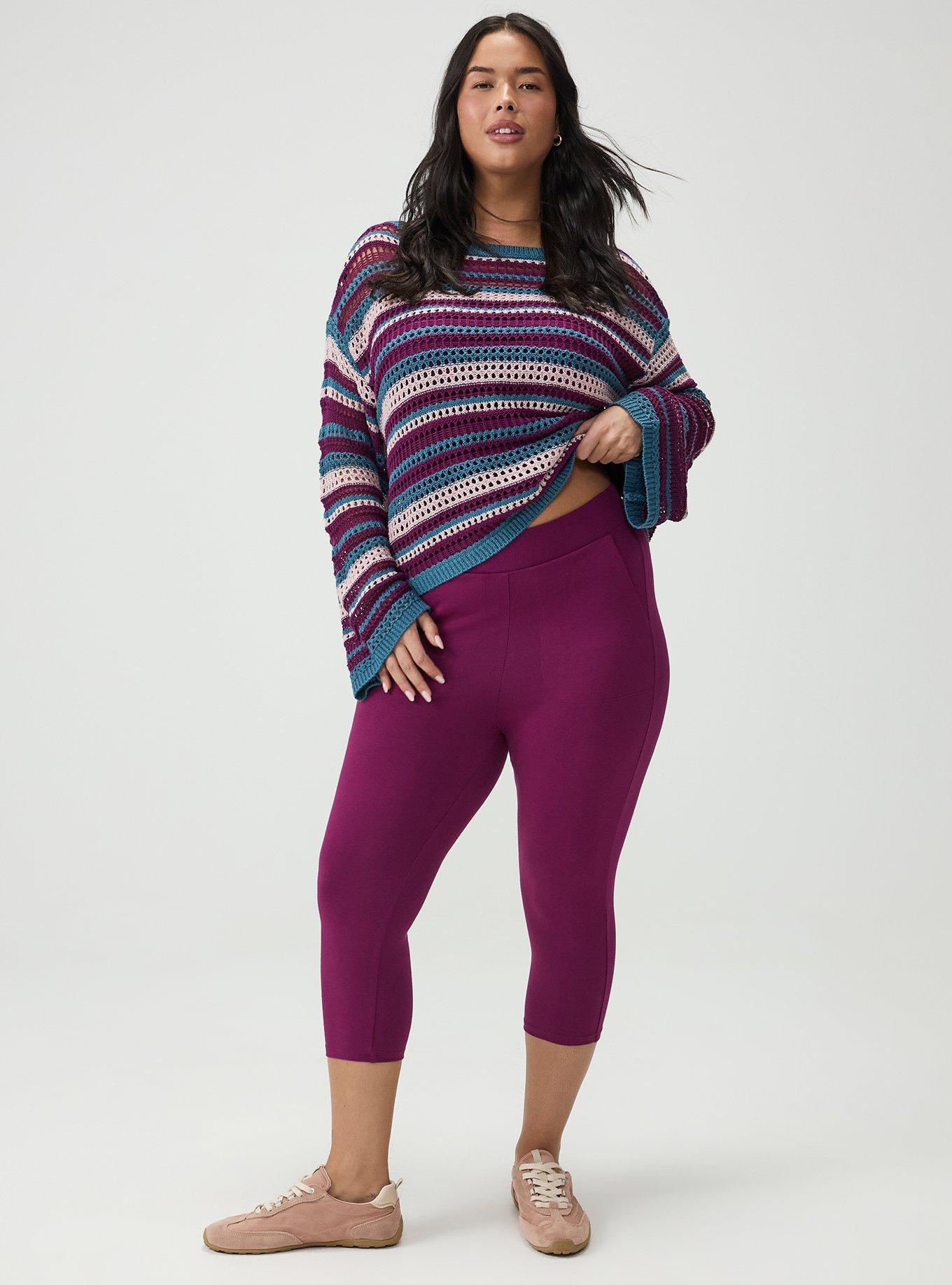 Pedal Pusher Pocket Legging, PLUM CASPIA, hi-res