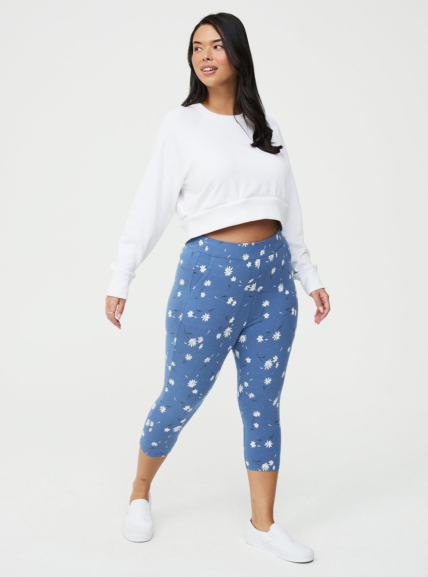 Pedal Pusher Pocket Legging, DAISY DANCE FLORAL BLUE, hi-res