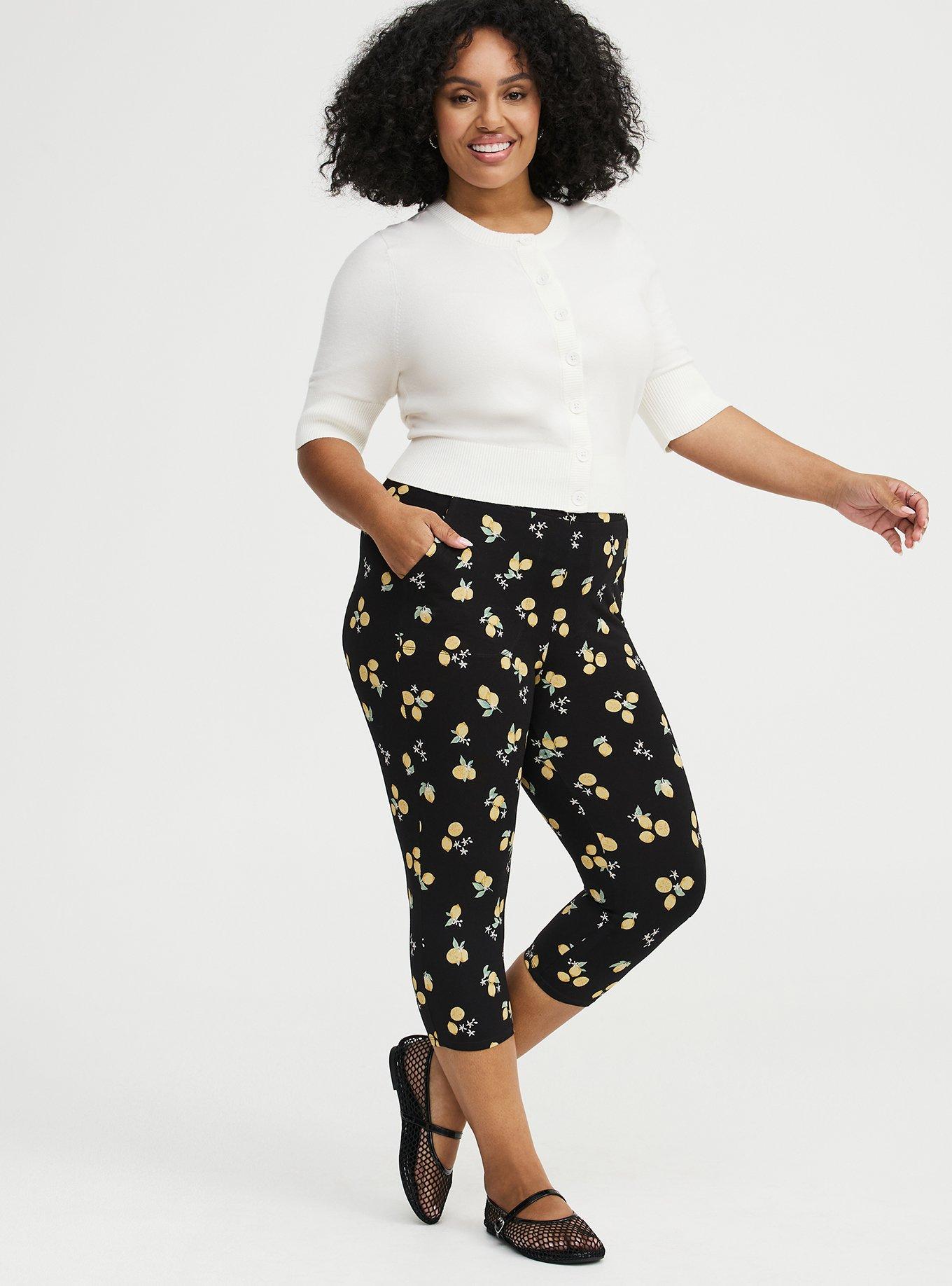 Pedal Pusher Pocket Legging, LOTTA LEMONS BLACK, alternate