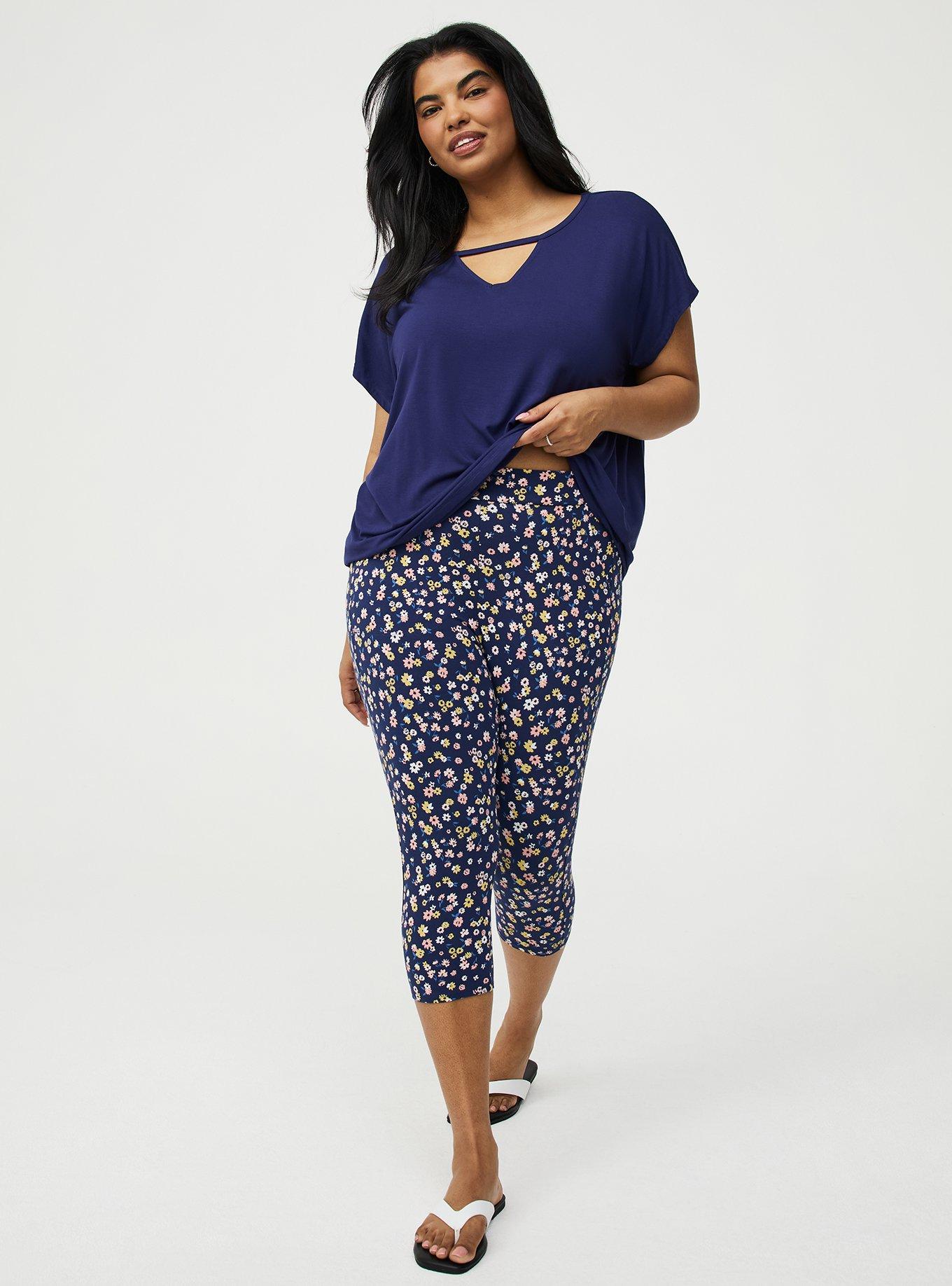 Pedal Pusher Pocket Legging, TONIGHT FLORAL NAVY, hi-res