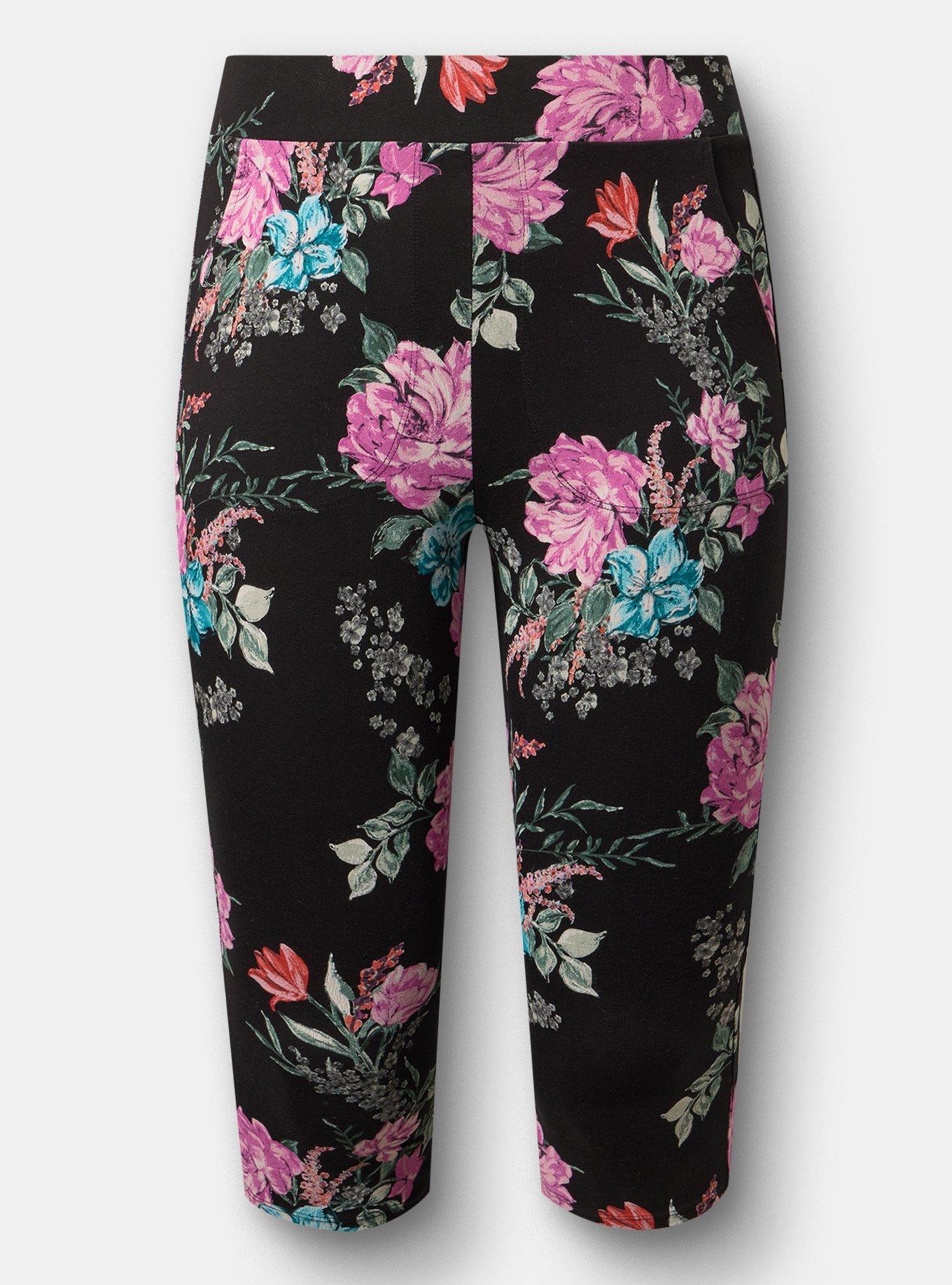 Pedal Pusher Pocket Legging, LORENA FLORAL BLACK, hi-res