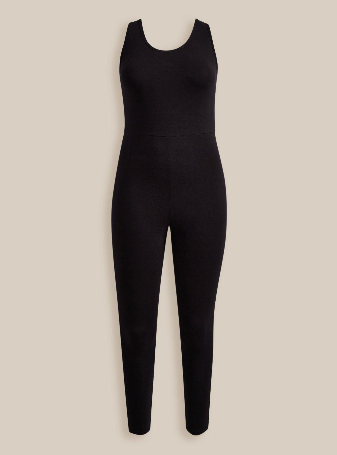 Full Length Wide Strap Premium One Piece, DEEP BLACK, hi-res