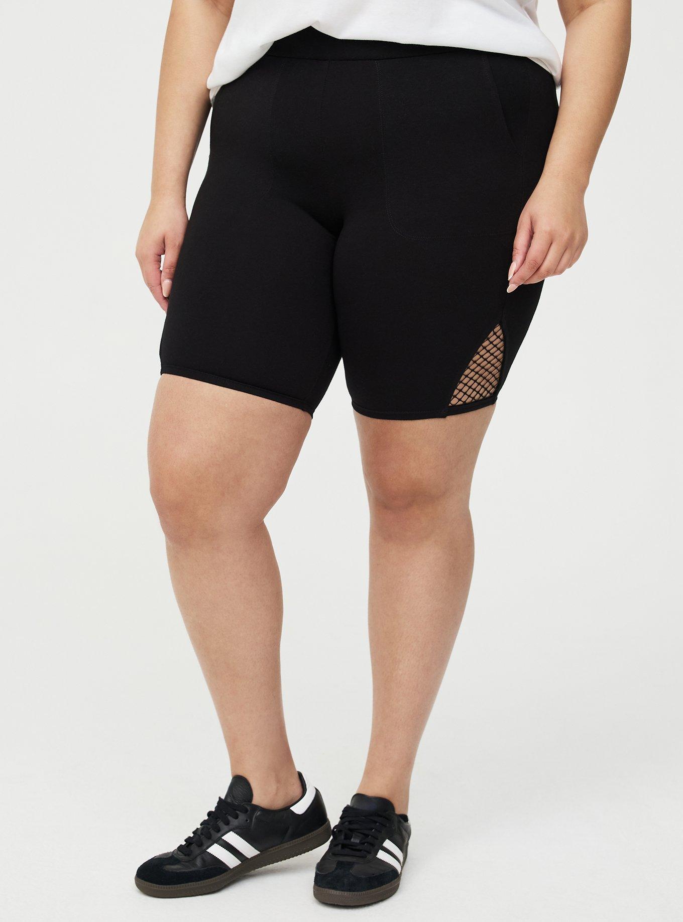 9"" Fishnet Inset Pocket Bike Short, DEEP BLACK, alternate