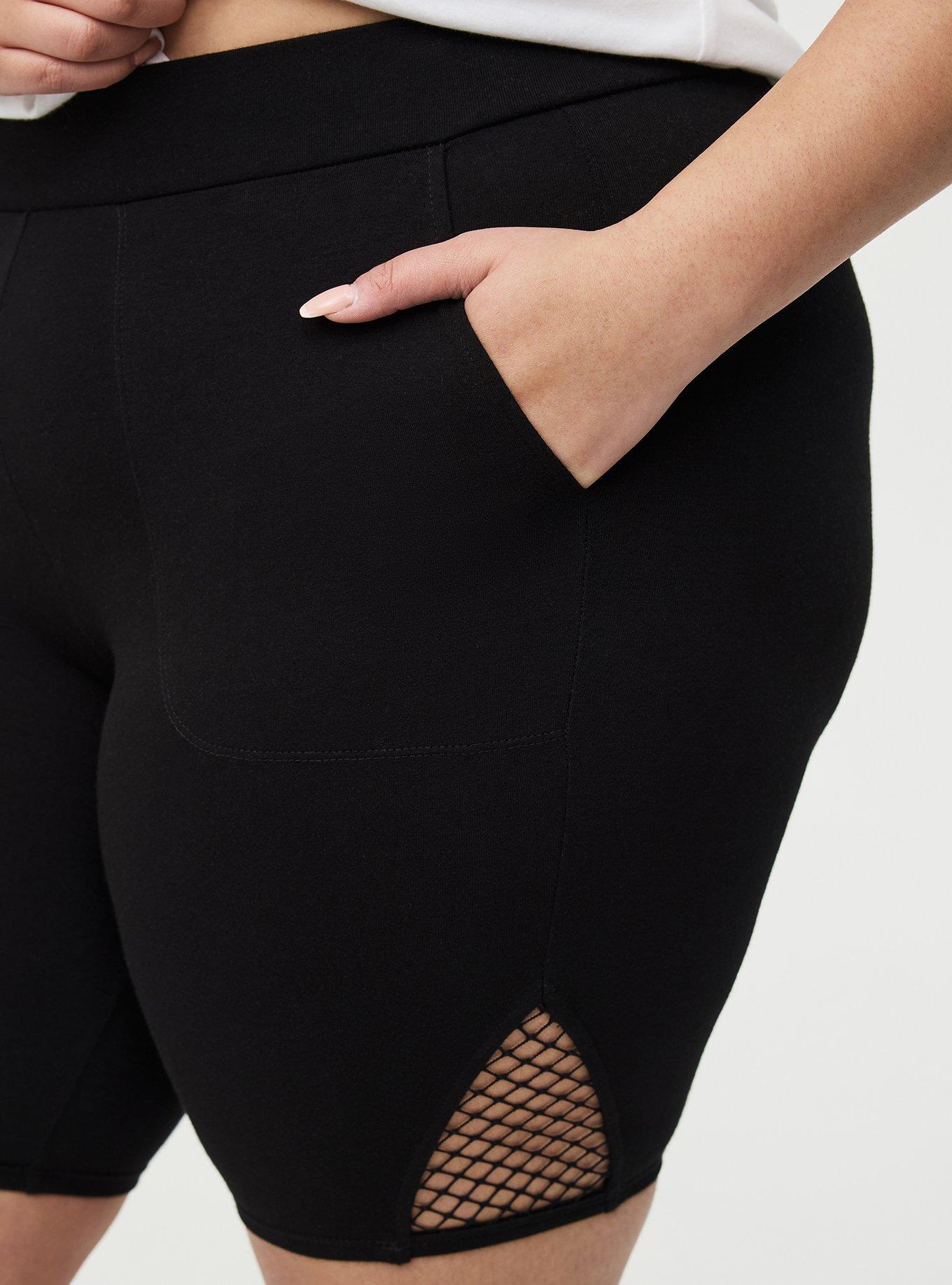 9"" Fishnet Inset Pocket Bike Short, DEEP BLACK, alternate
