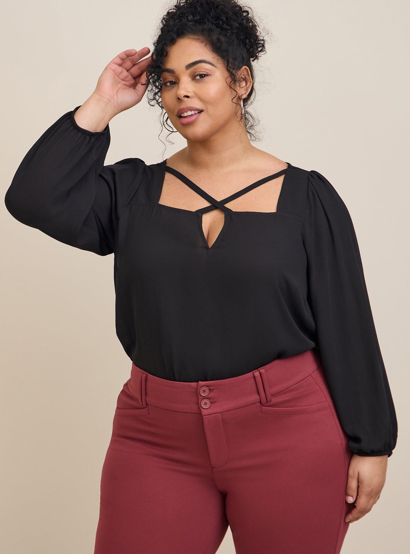 Stylish Plus Size Keyhole Blouse for Women