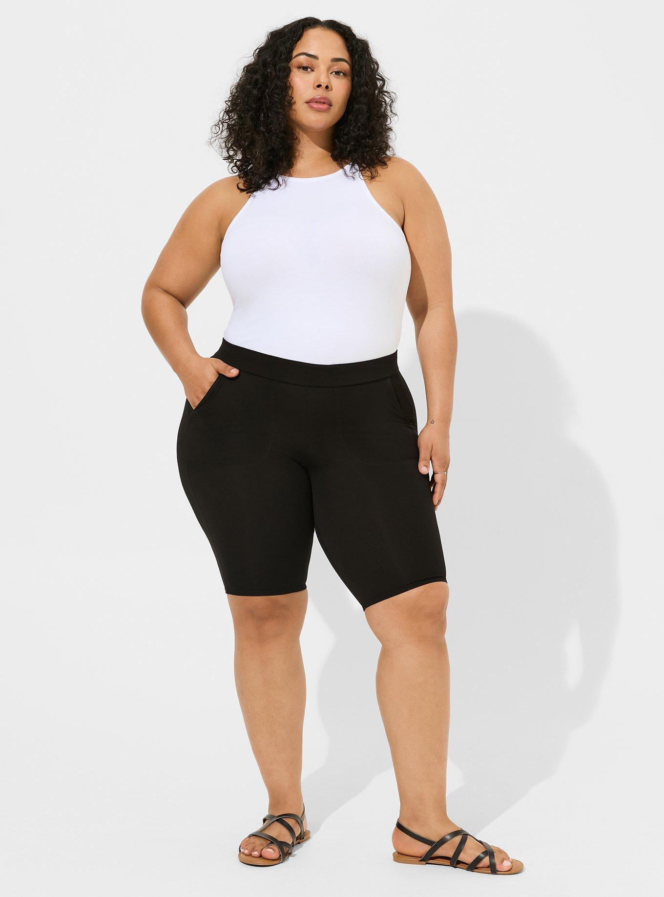 Plus Stretch Ripped Slim Bermuda Jean Shorts Denim – HER Plus Size by Ench