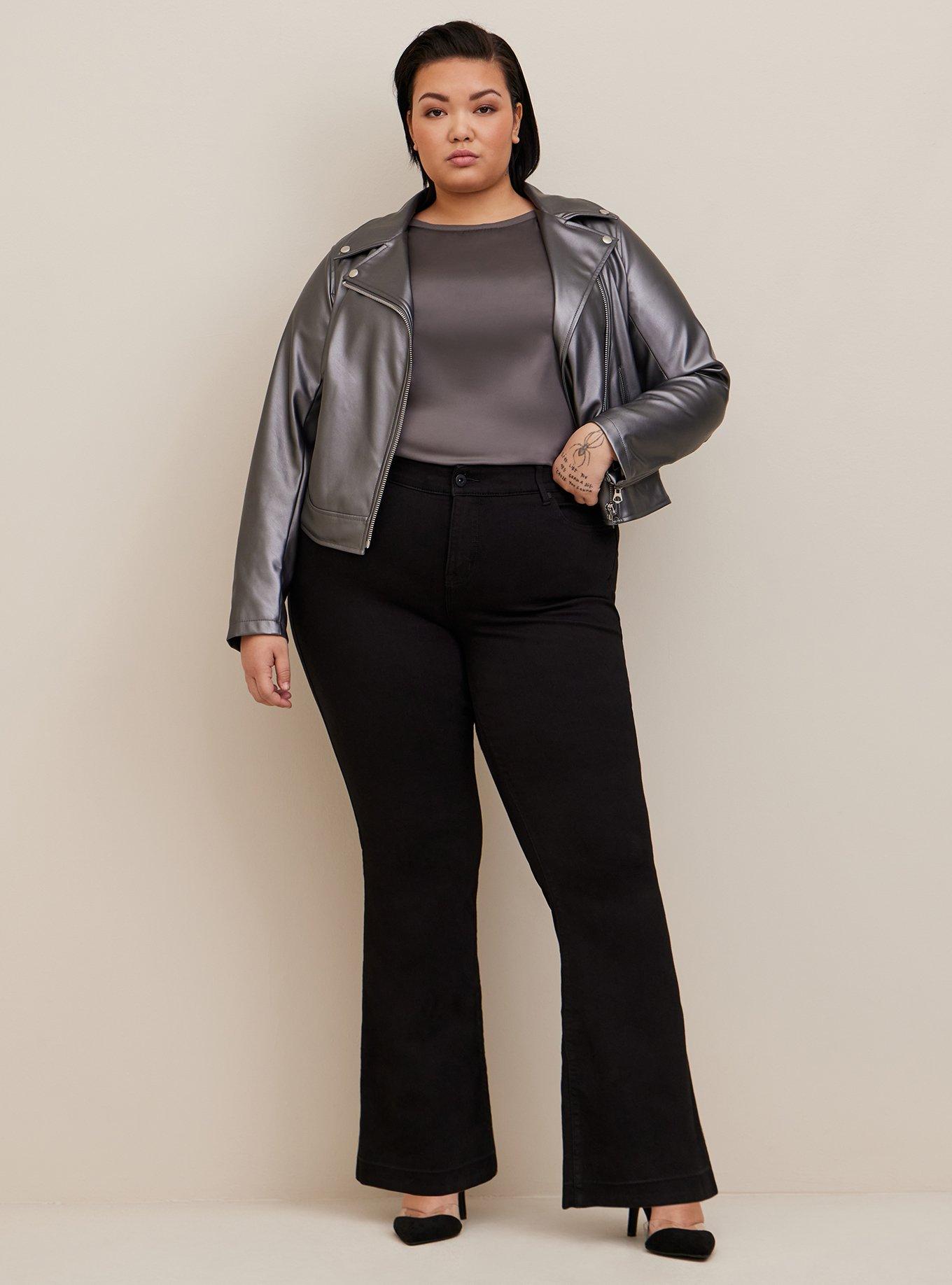 Plus Size Faux Leather Metallic Moto Jacket Torrid