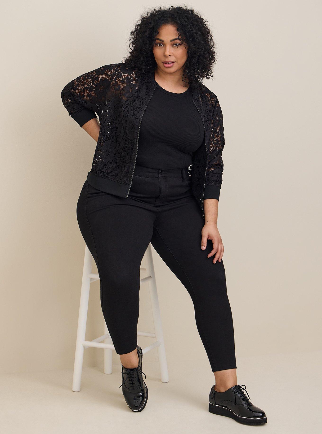 Plus size hot sale lace bomber jacket