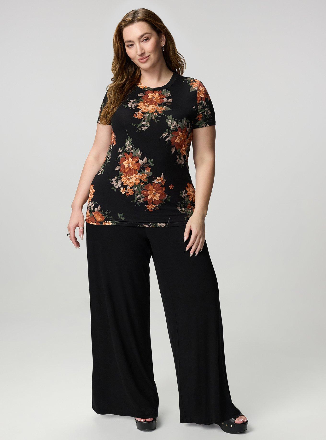 Perfect Super Soft Crew Tee, CELEBRATION FLORAL TERRACOTTA, alternate