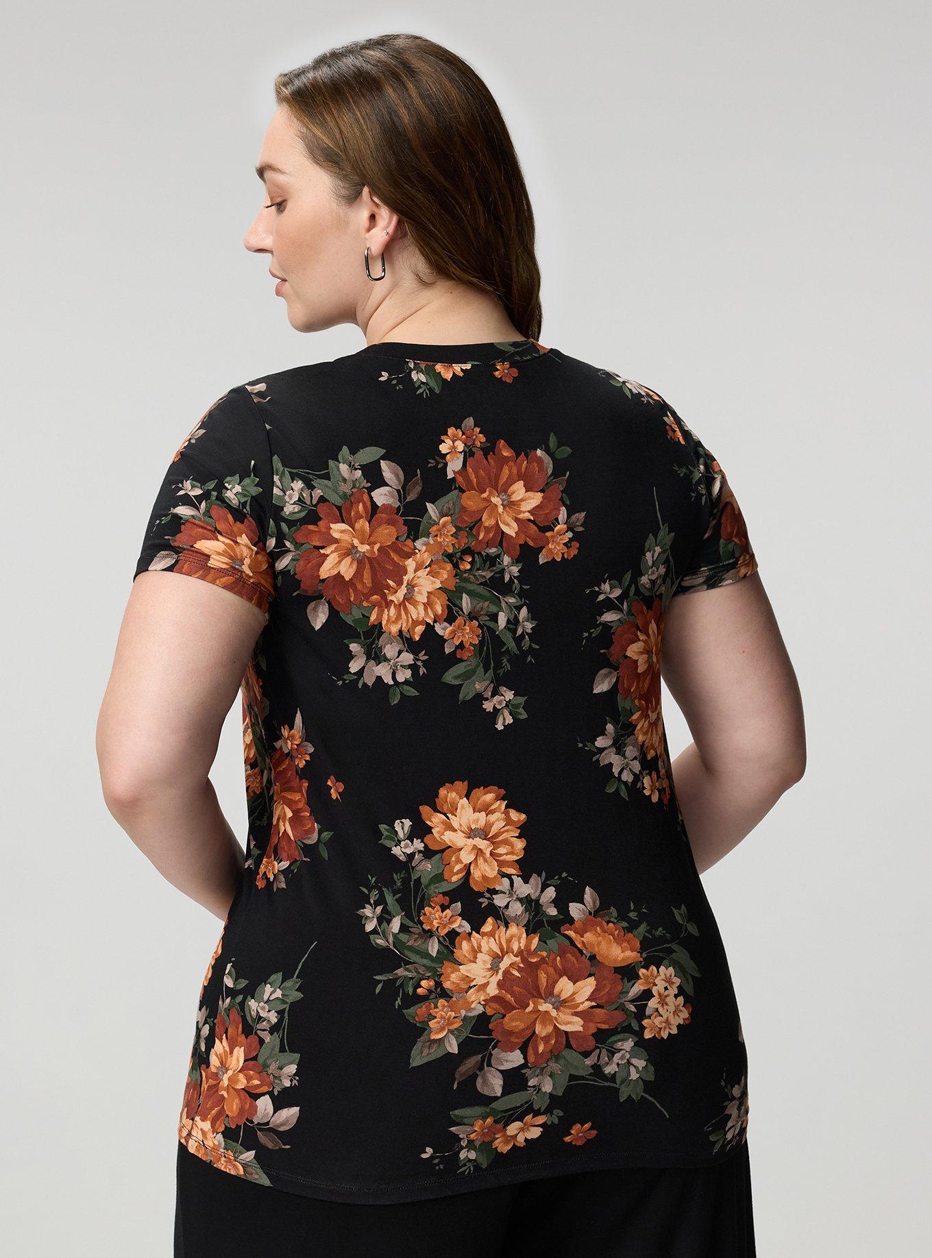 Perfect Super Soft Crew Tee, CELEBRATION FLORAL TERRACOTTA, alternate