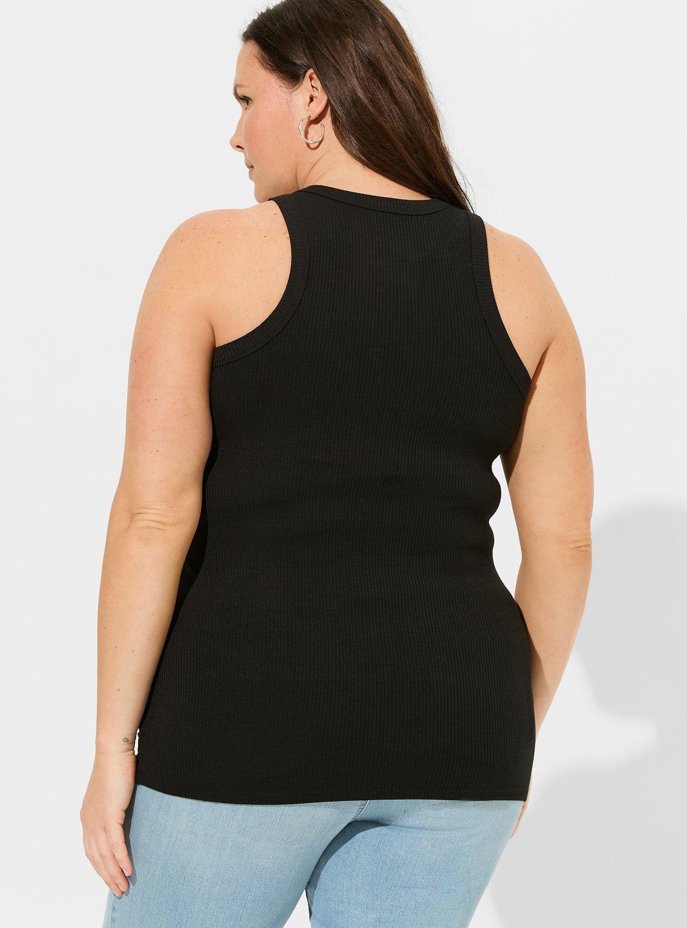 Ribbed High Neck Tank Top