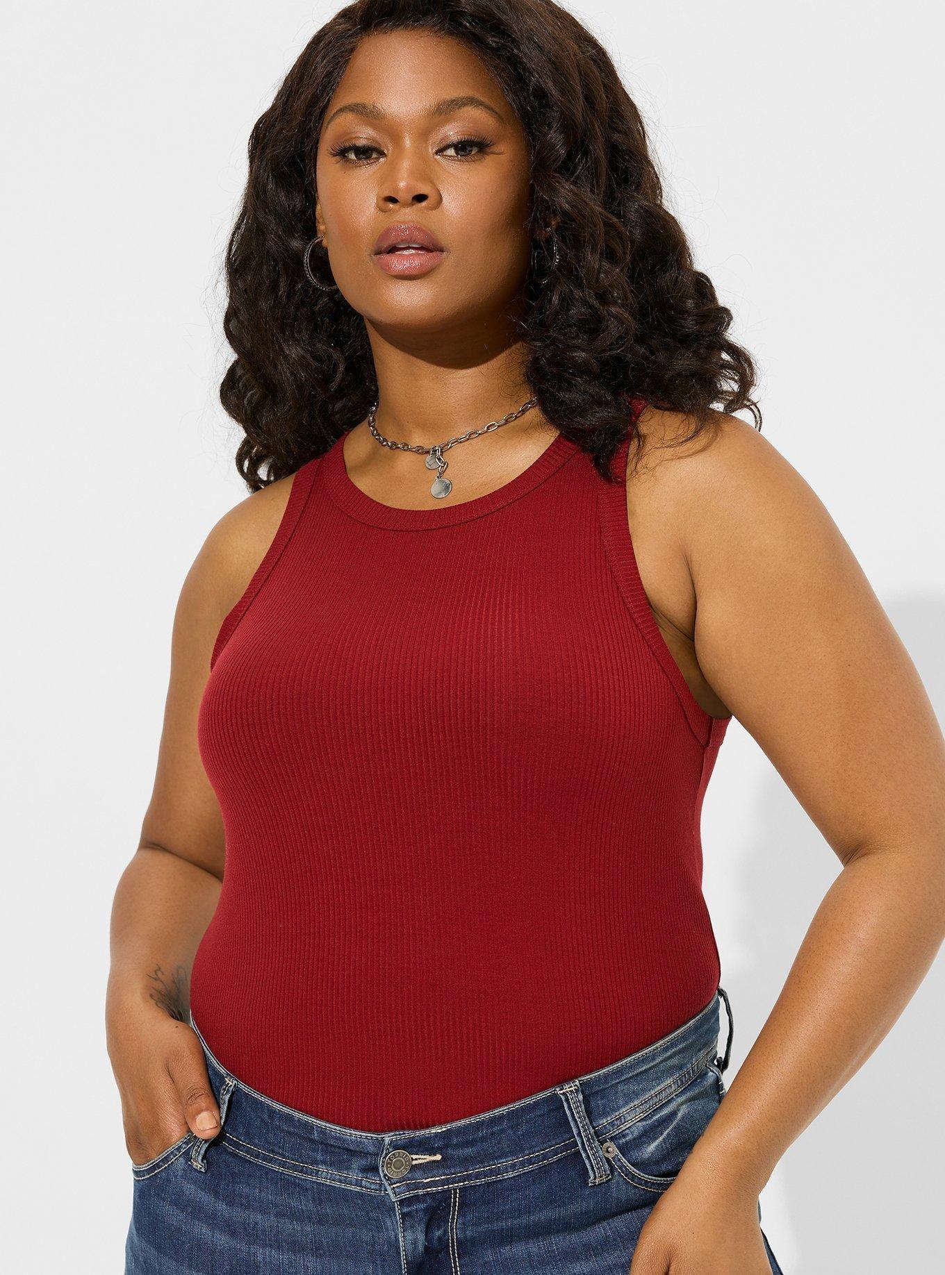  Women Plus Size French Razorback Tank Tops Sexy Deep V