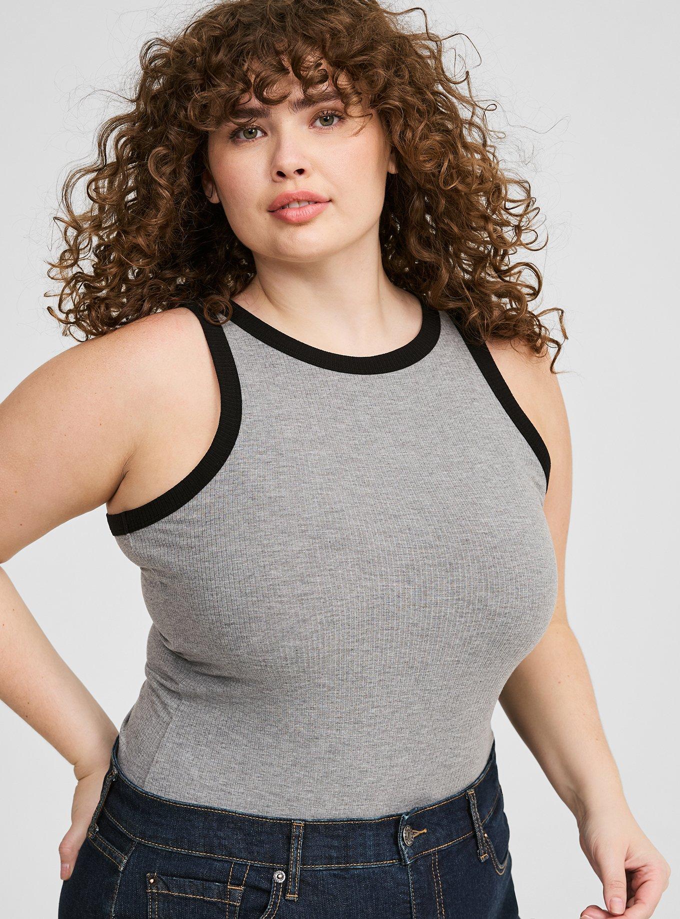 Cove High Neck Tank, Black Heather Rib Tank