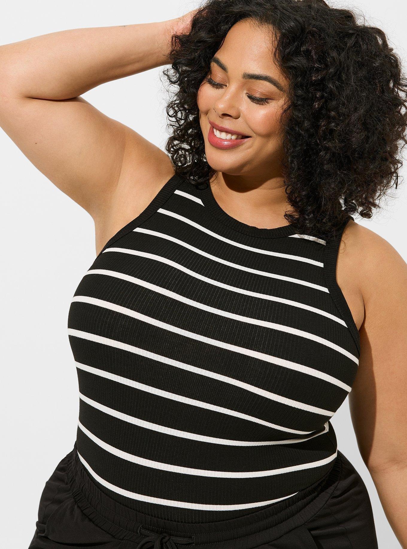 Women's Plus Size Skinny Racerback Tank Top - All in Motion Black