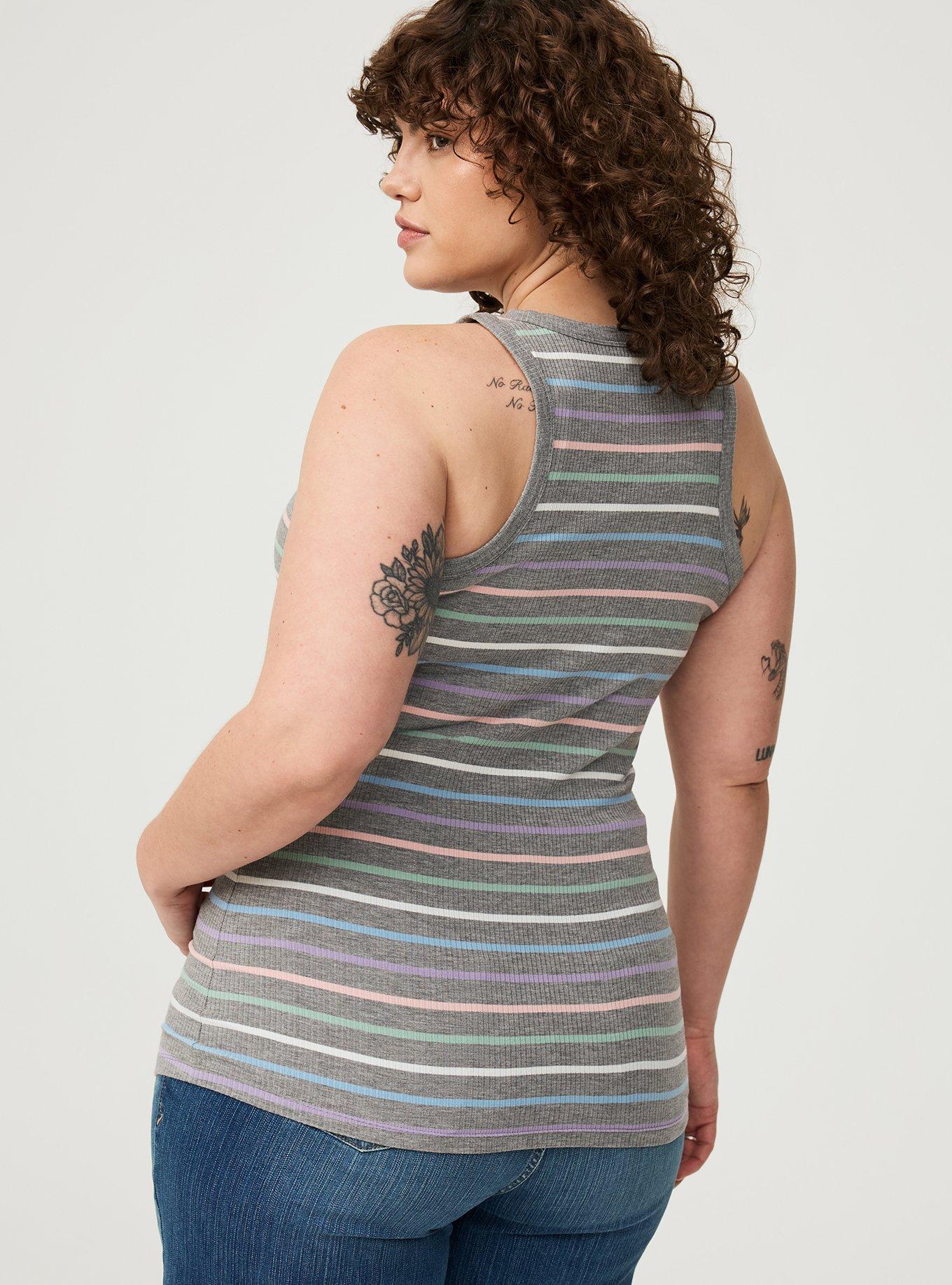 Ribbed High Neck Tank Top