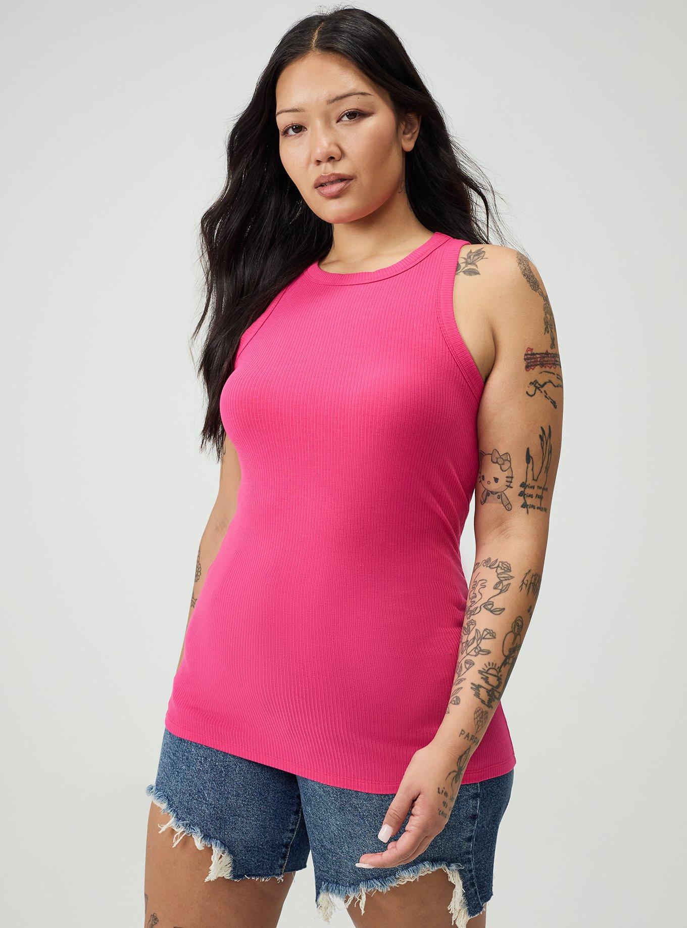 Super Soft Rib High Neck Tank, BEETROOT PURPLE, hi-res