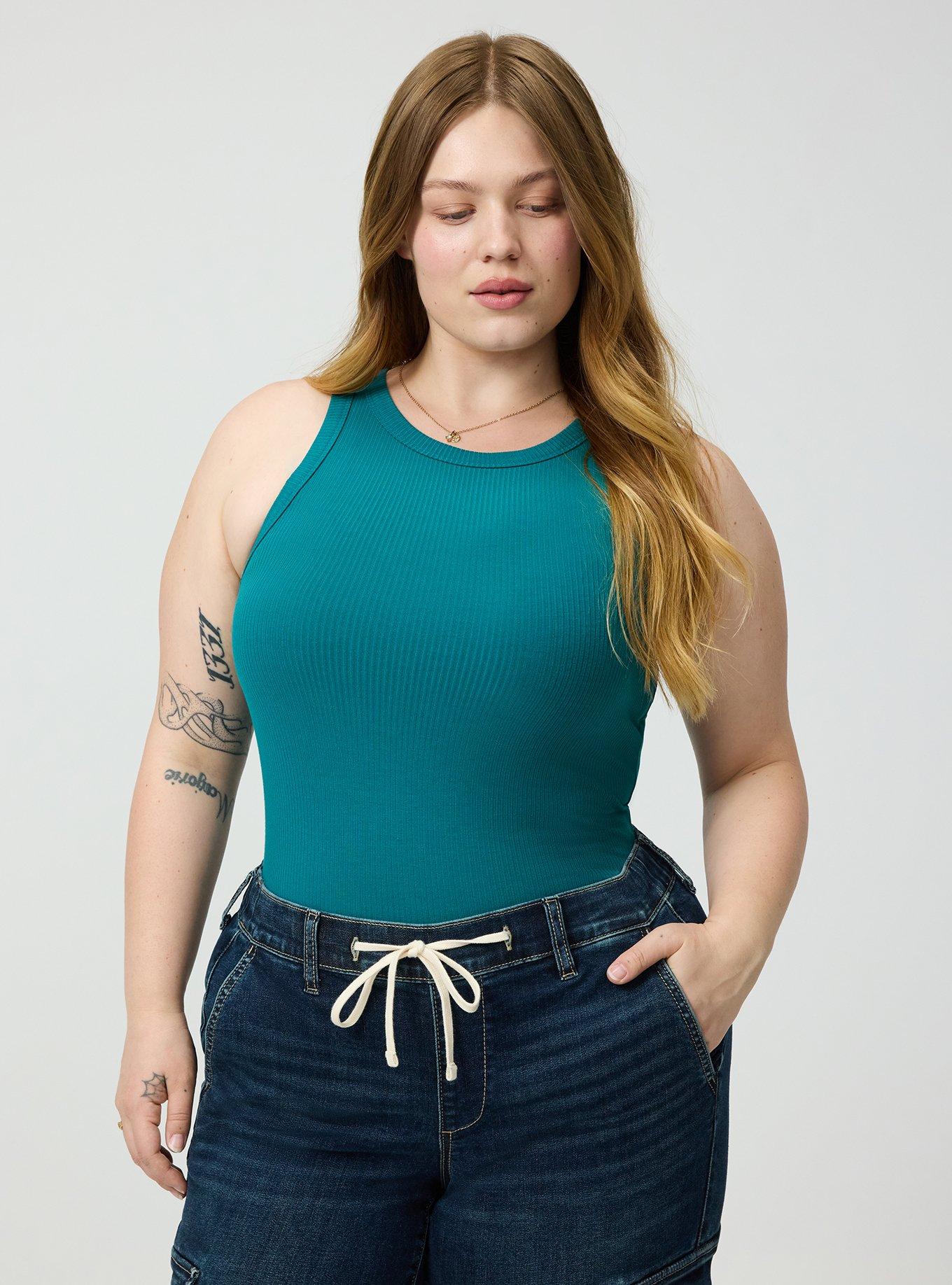 Super Soft Rib High Neck Tank, ALEXANDRITE, alternate