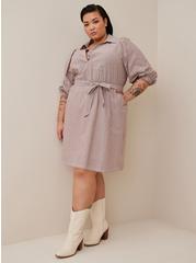 Mini Cotton Poly Blouson Sleeve Shirt Dress, STRIPE - MULTI, hi-res