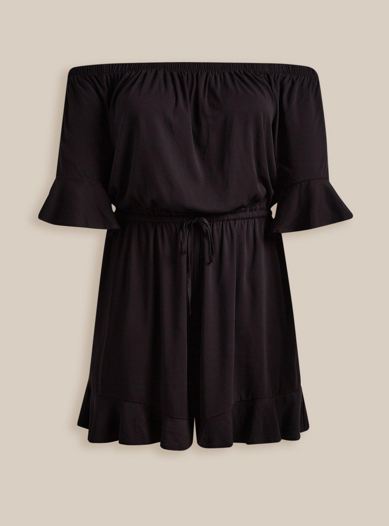 Stretch Challis Off-Shoulder Romper