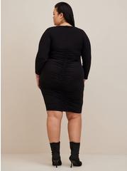 Mini Jersey Bodycon Dress, DEEP BLACK, alternate