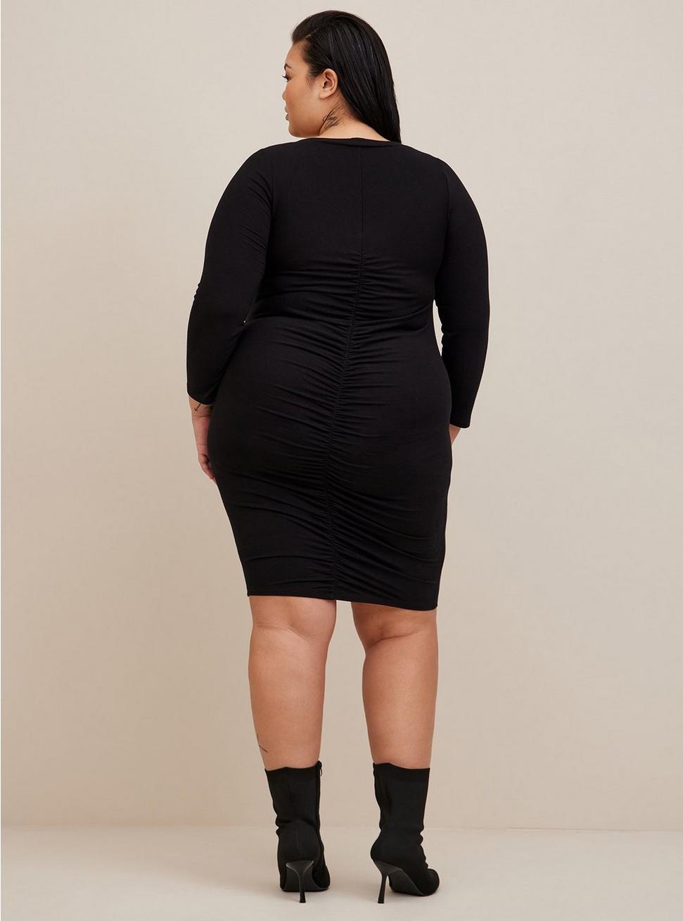 Mini Jersey Bodycon Dress, DEEP BLACK, alternate