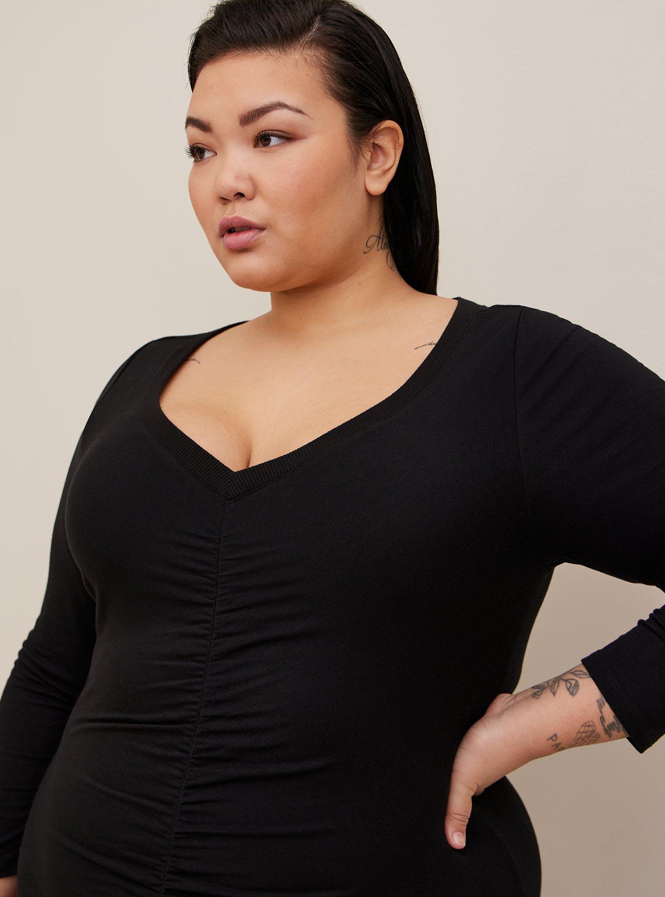 Plus Size Jersey Girl Bodysuit - Black