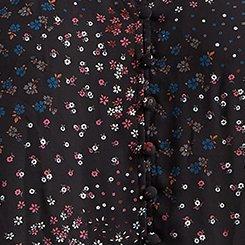 Georgette Button Front Smocked Collar Long Sleeve Blouse , WINDY FLORAL, swatch