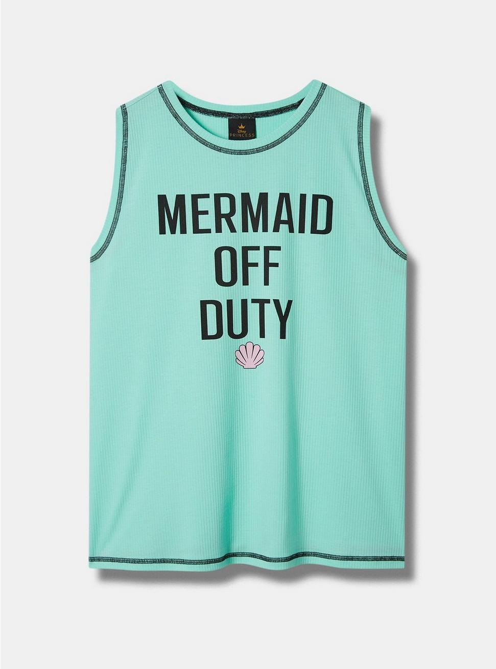 Disney The Little Mermaid Rib Fitted High Neck Tank, TURQUOISE, hi-res
