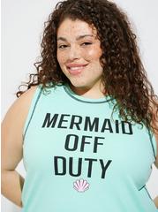 Disney The Little Mermaid Rib Fitted High Neck Tank, TURQUOISE, hi-res