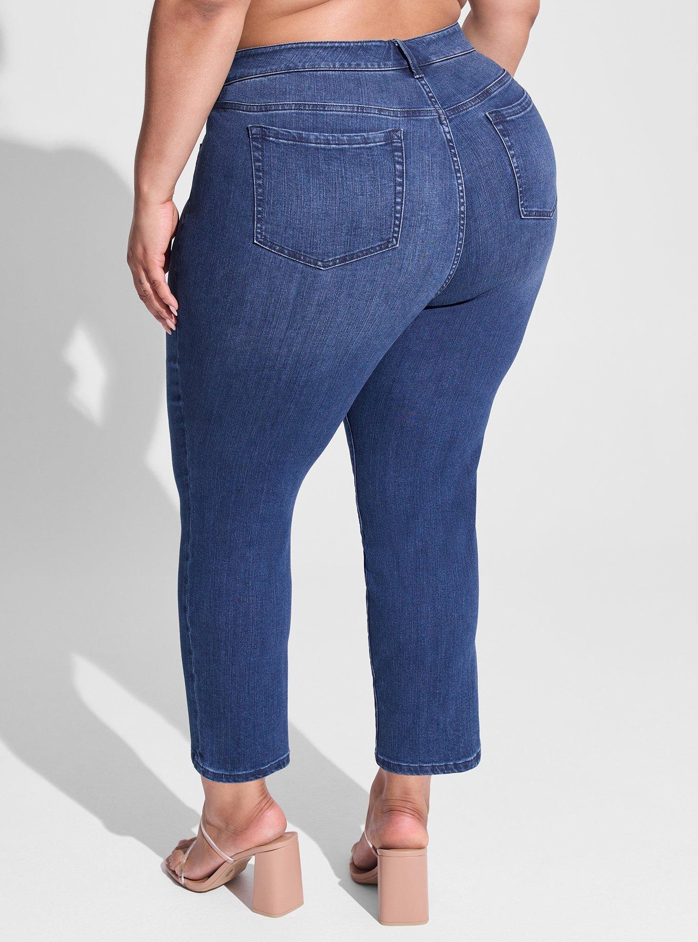 New PLUS size Jeans skinny ANKLE 26 or 28 Inseam stretch Blue or Black  d.jeans 