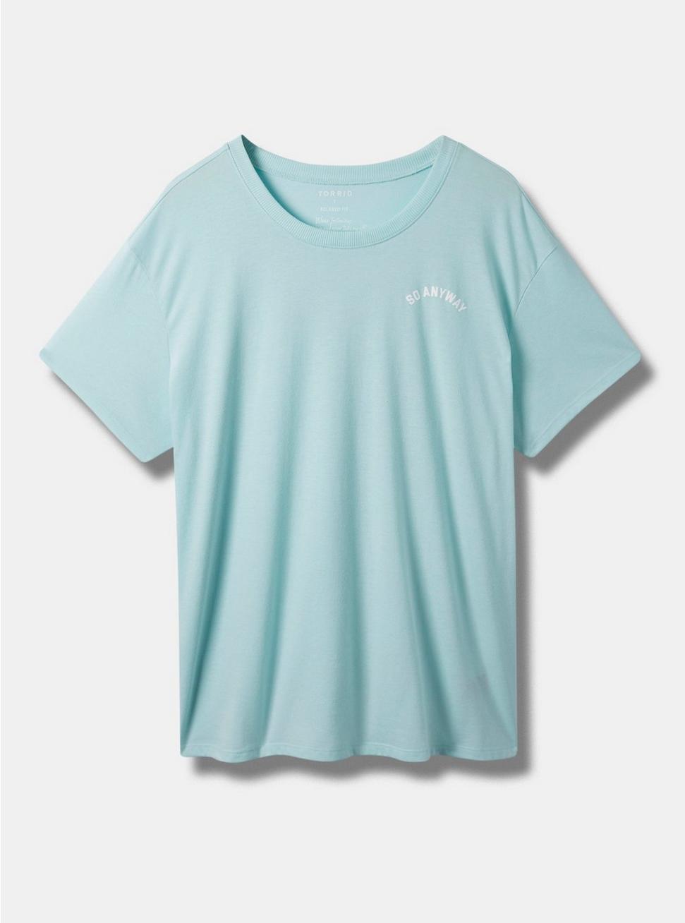 So Anyway Relaxed Fit Signature Jersey Crew Neck Tee, CANAL BLUE, hi-res
