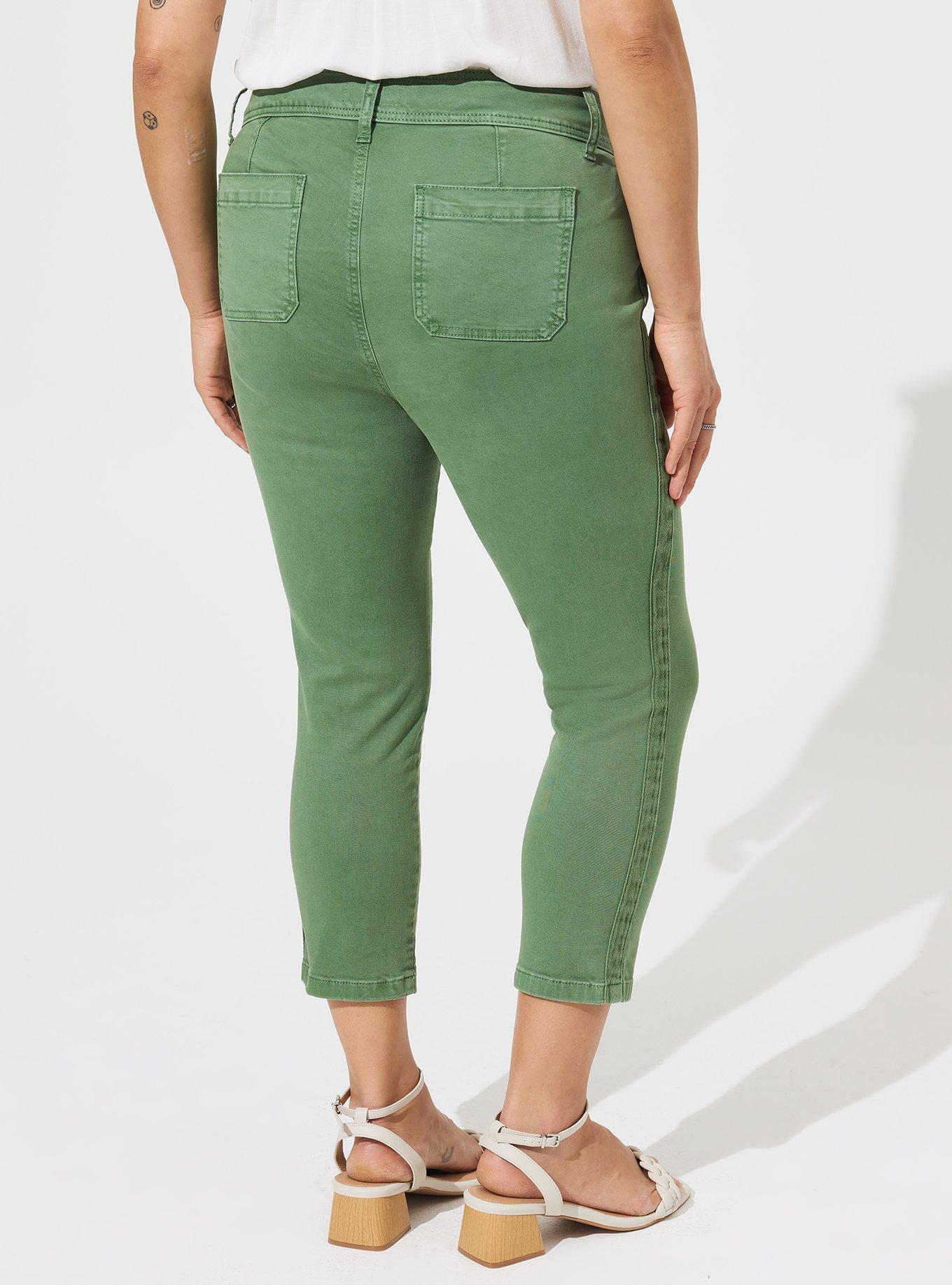 Plus Size - Crop Aviator Skinny Stretch Twill Mid-Rise Pant - Torrid