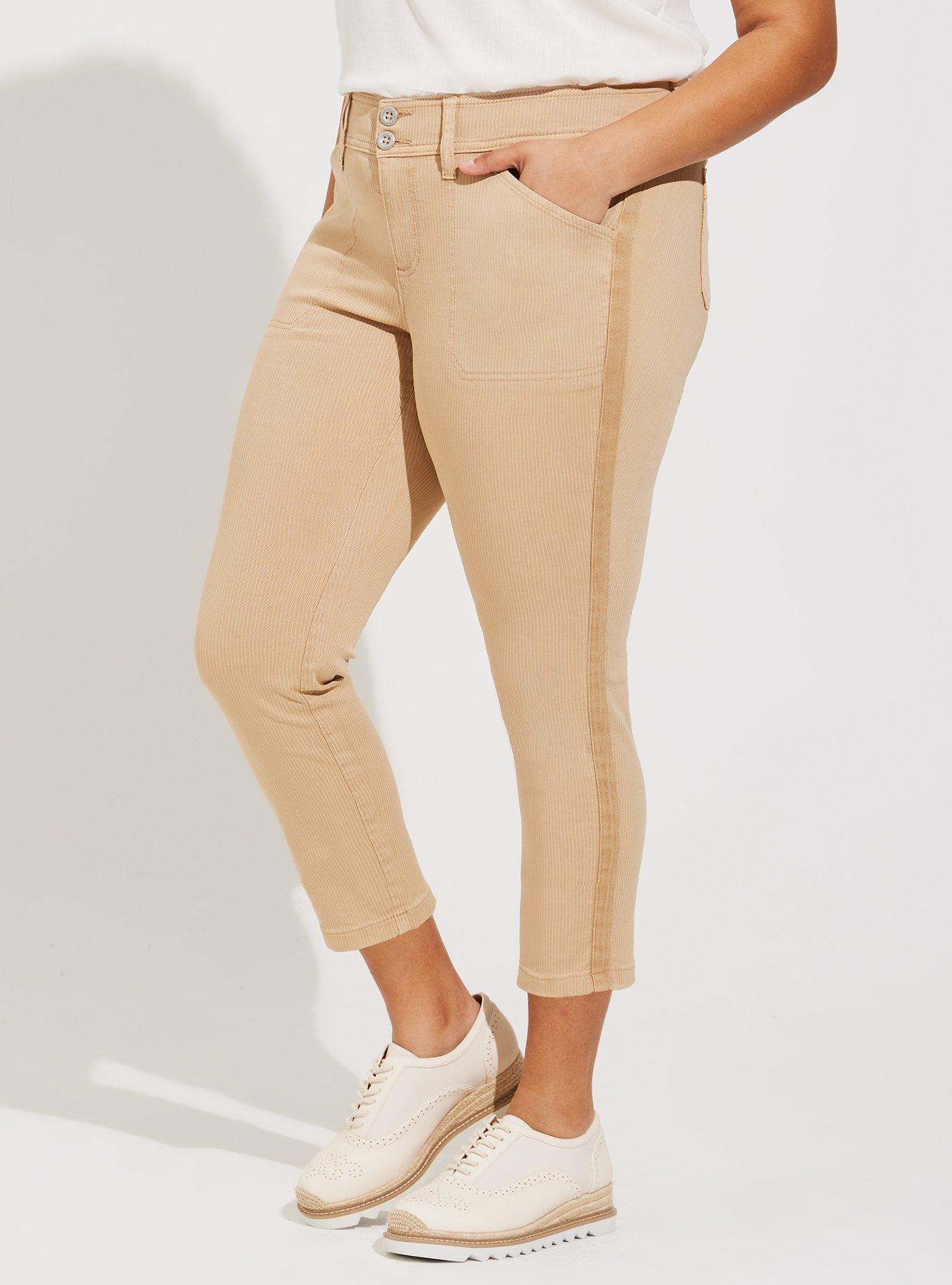 Plus Size - Crop Aviator Skinny Stretch Twill Mid-Rise Pant - Torrid