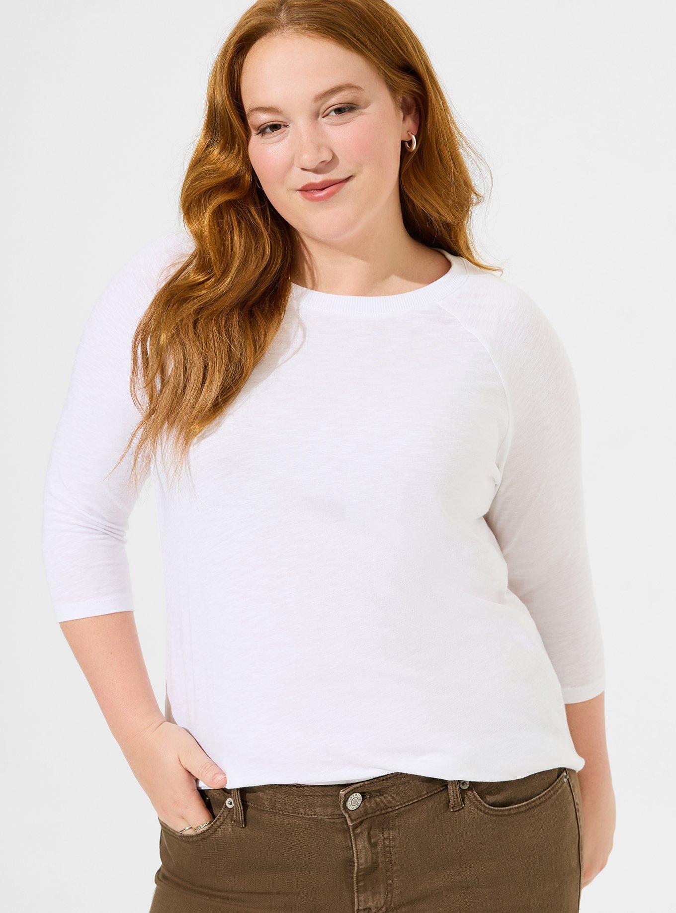 Plus Size - Classic Fit Super Soft Slub Crew Raglan Tee - Torrid
