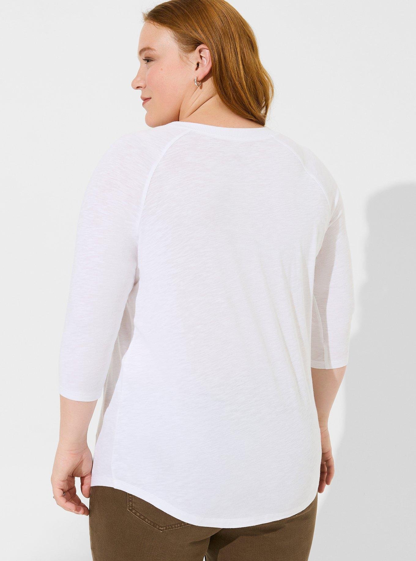 Plus Size - Classic Fit Super Soft Slub Crew Raglan Tee - Torrid