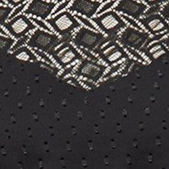 Mini Clip Dot Crochet Lace Skater Dress, DEEP BLACK, swatch