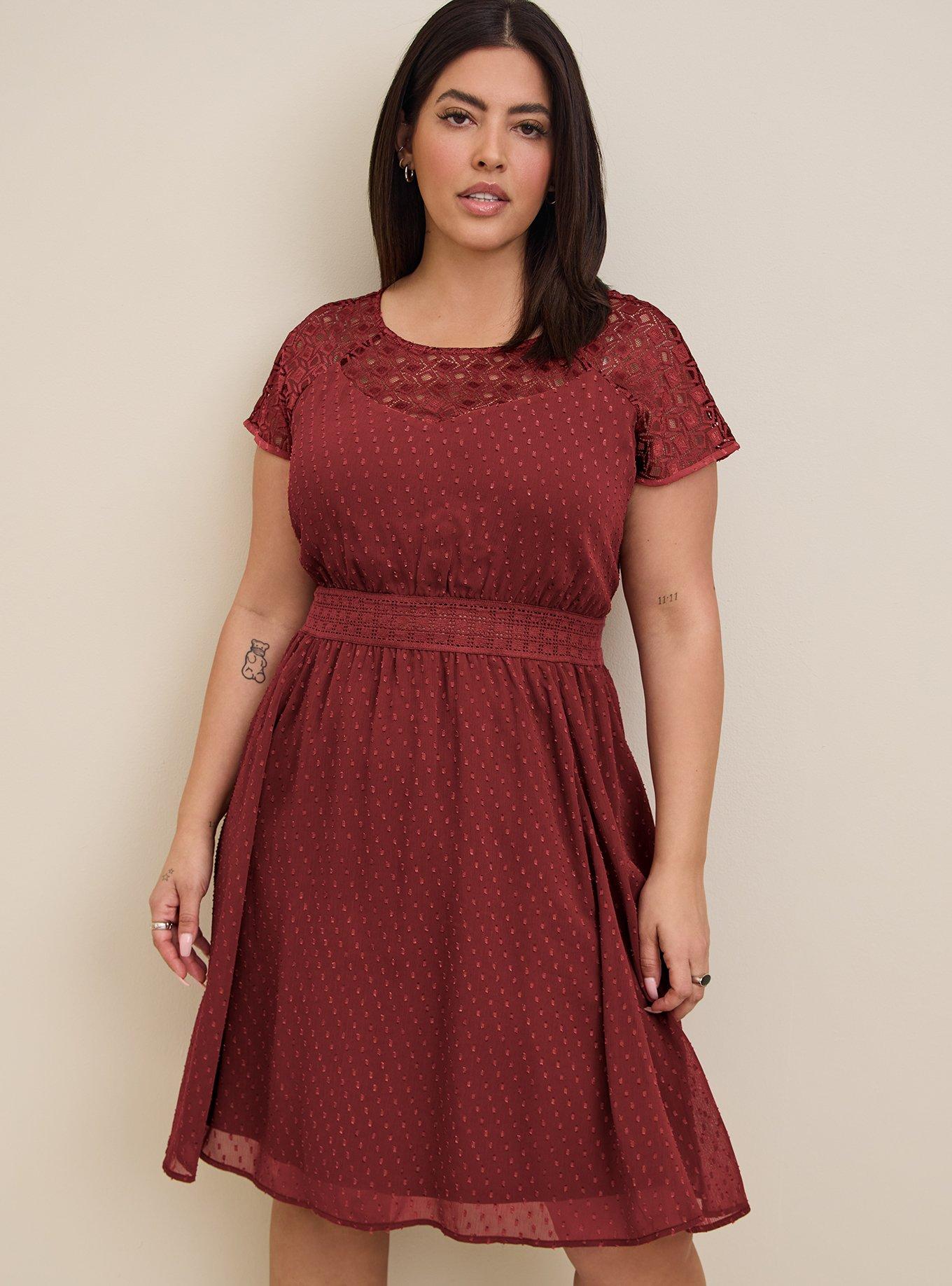 torrid, Dresses, New Torrid Midi Cotton Clip Dot Lace Up Smocked Dress In  Rose Floral Size 2