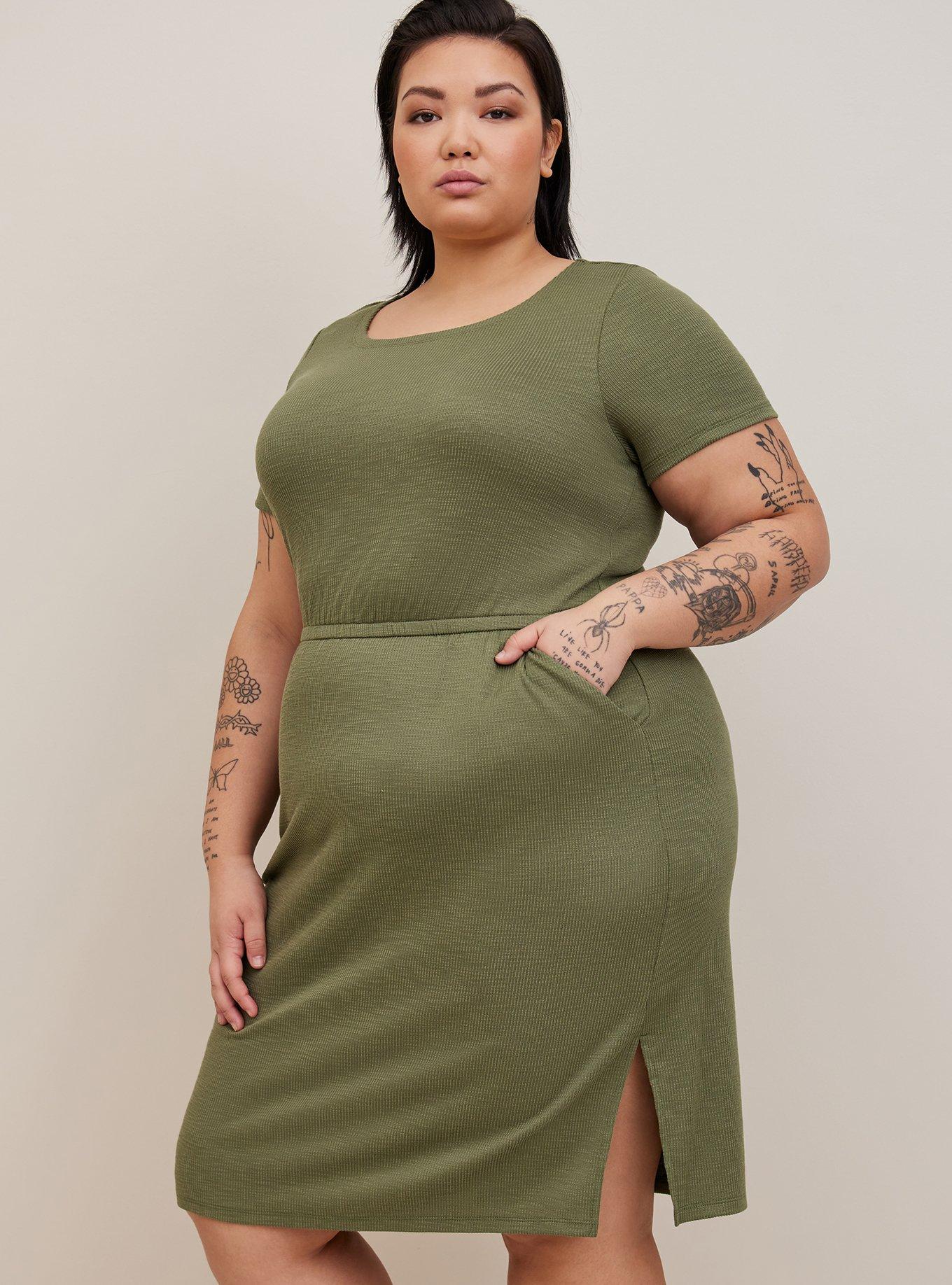 Plus size t shirt dress hot sale with slits