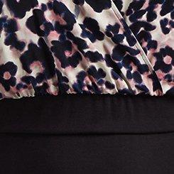 Plus Size At The Knee Ponte Studio Crepe Bodycon Dress, FLORAL - BLACK, swatch