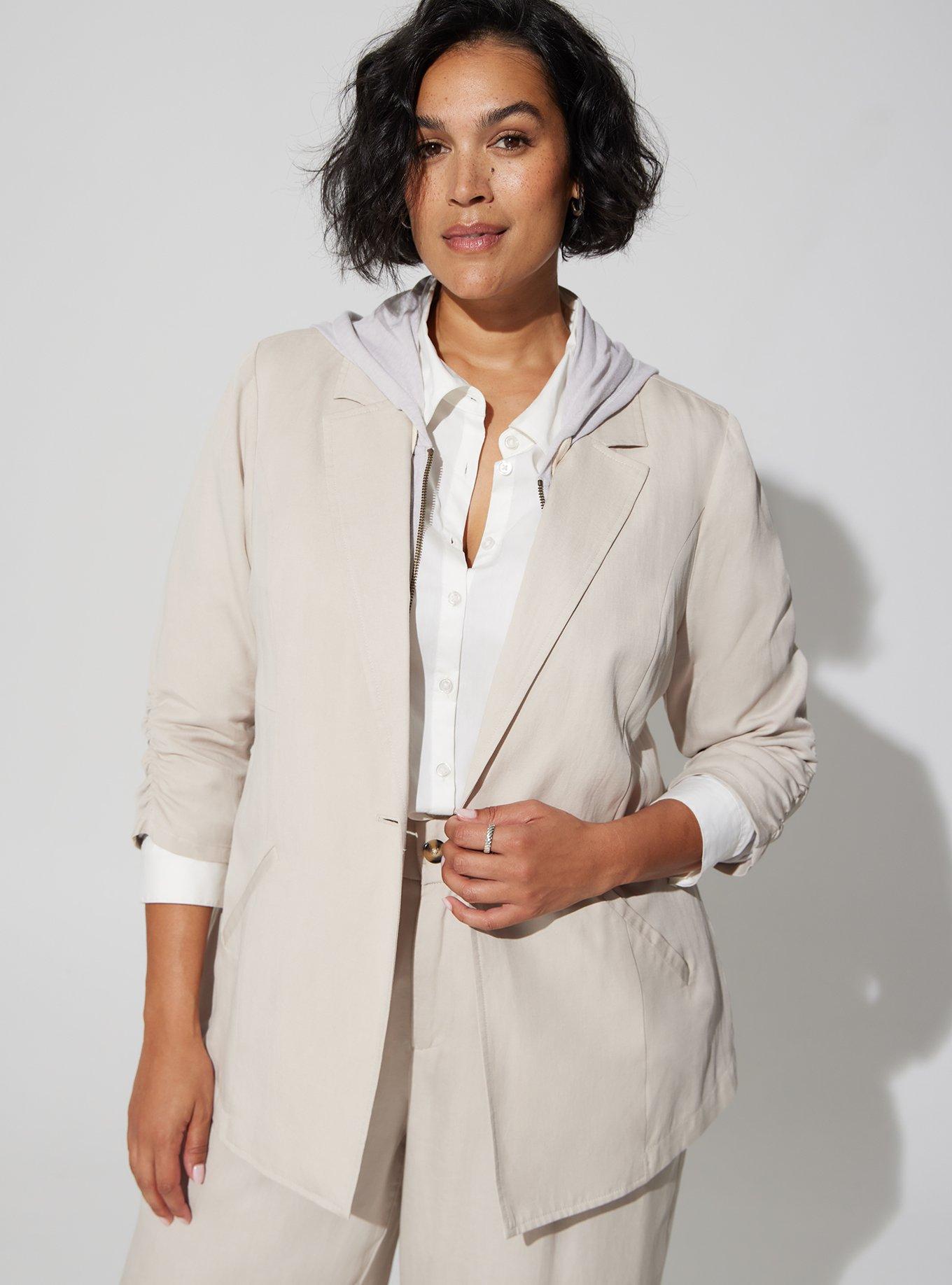 Plus Size Studio Linen Blazer Torrid