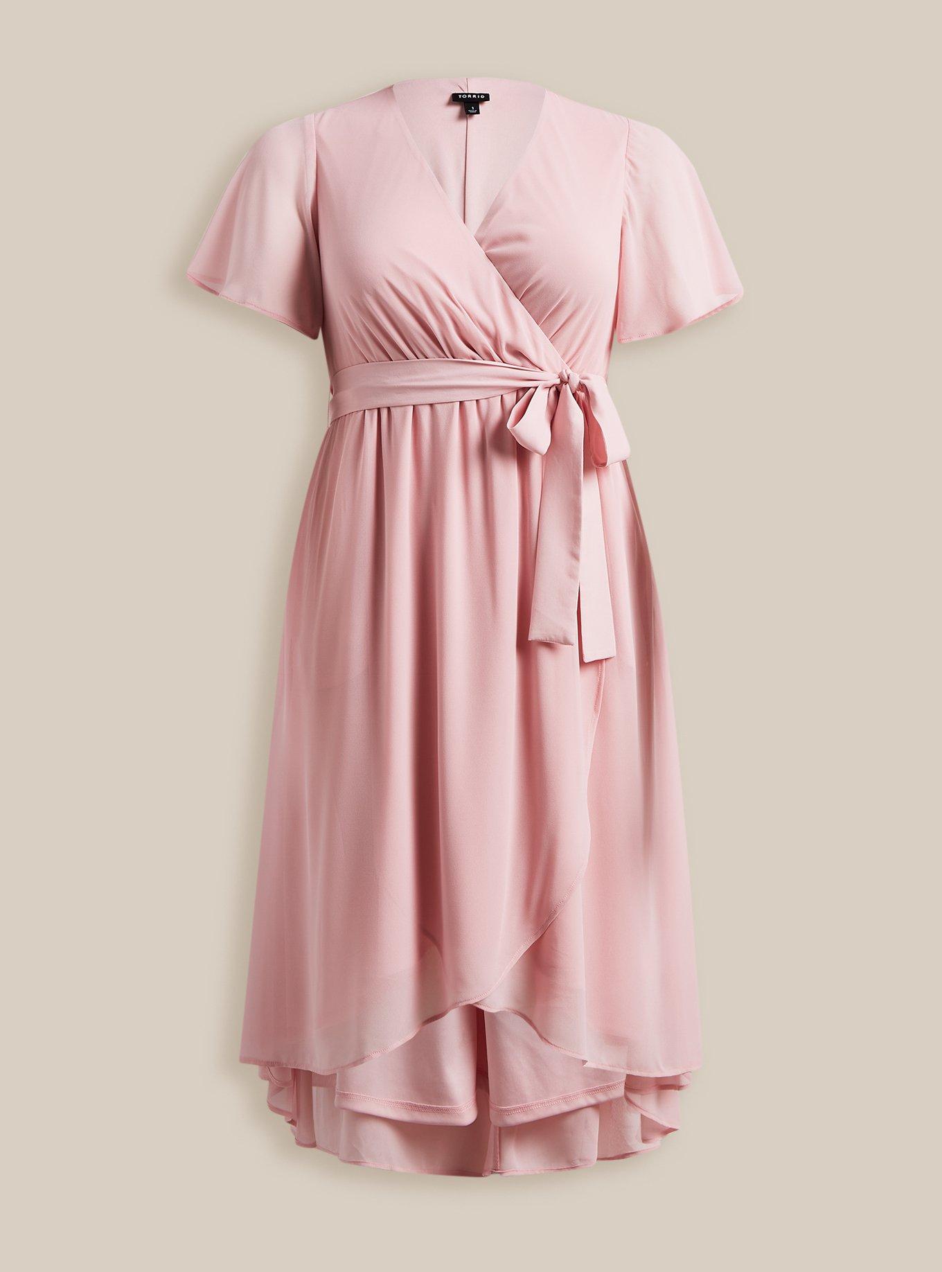 Plus Size Midi Chiffon Flutter Sleeve Wrap Dress Torrid